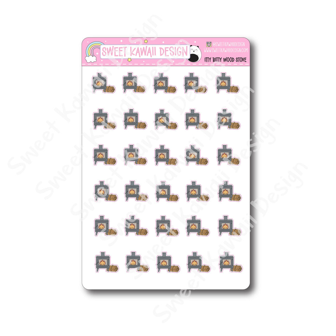 Kawaii Wood Stove Stickers