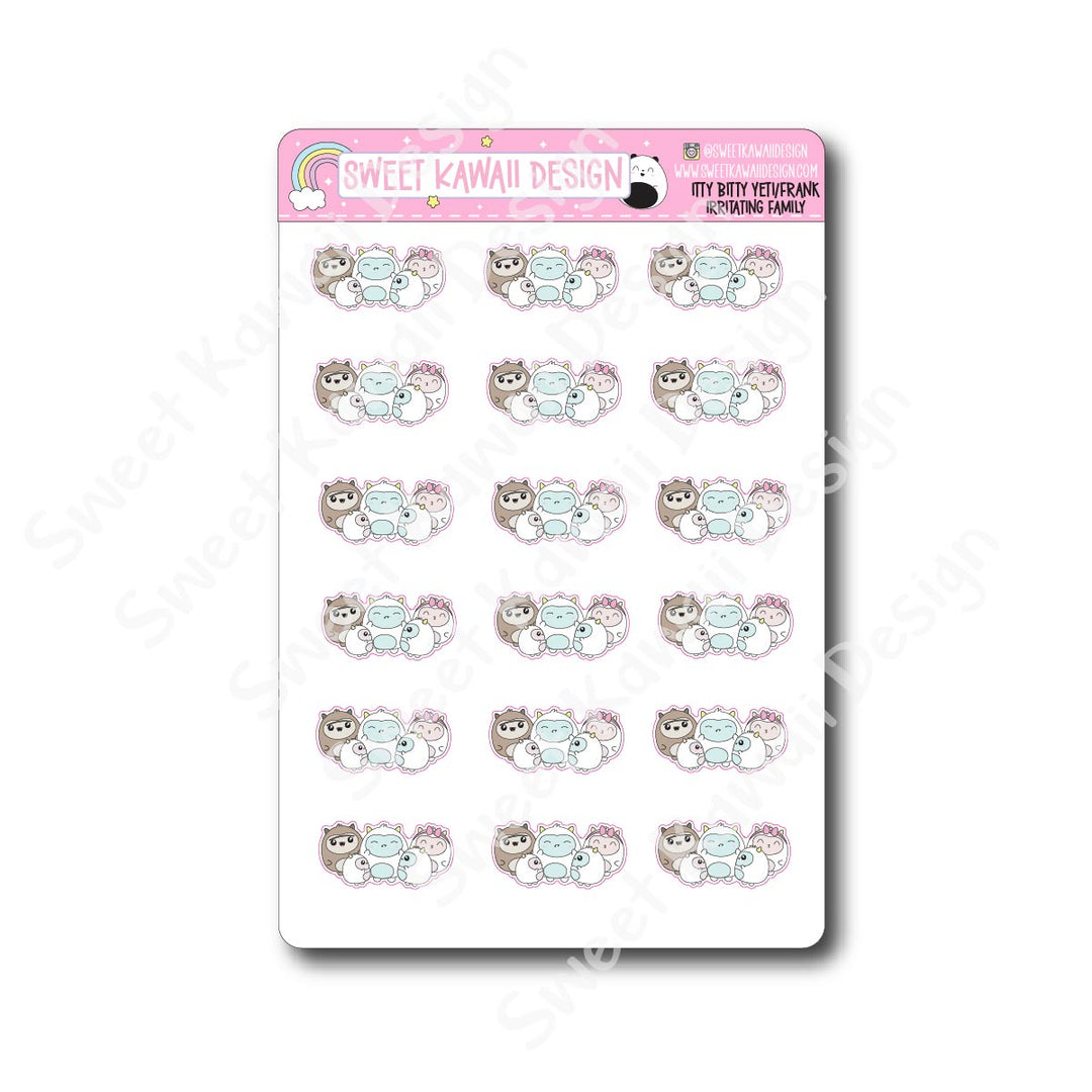 Kawaii Yeti (Frank) Stickers - Irritating Family