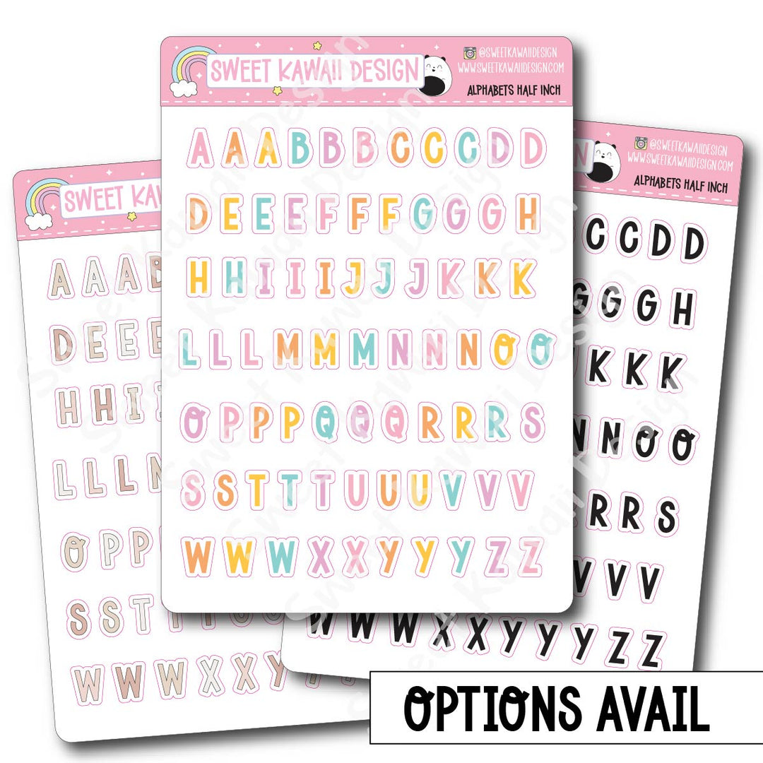 Alphabet Stickers - Options Available