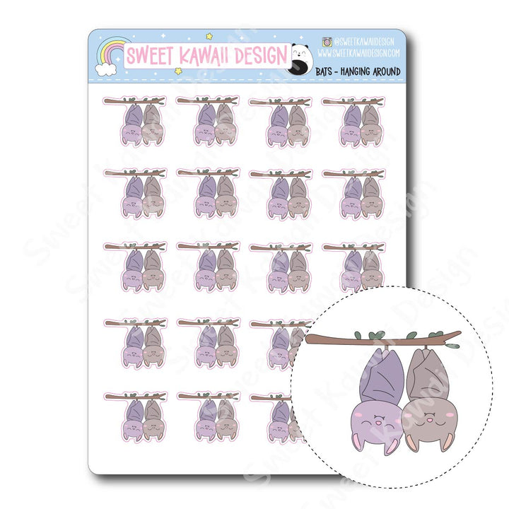 Kawaii Bat Stickers  - Hanging Around