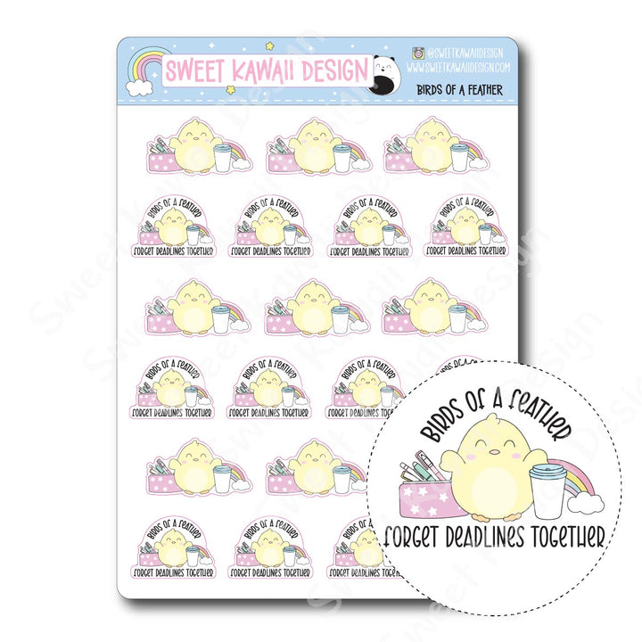 Kawaii Birds of a Feather Stickers