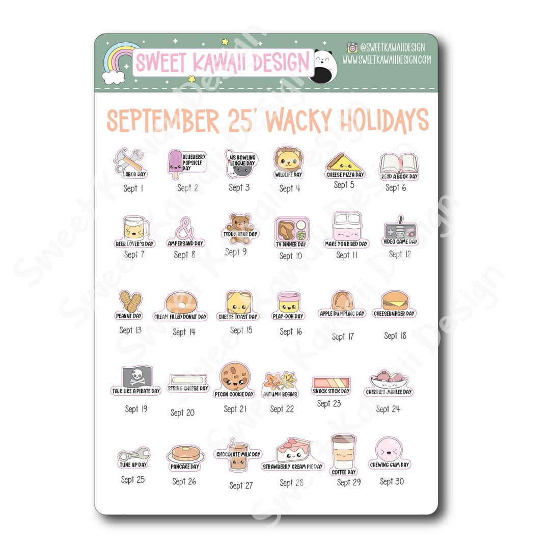 Itty Bitty Kawaii Celebrate the Day Stickers - September 2025