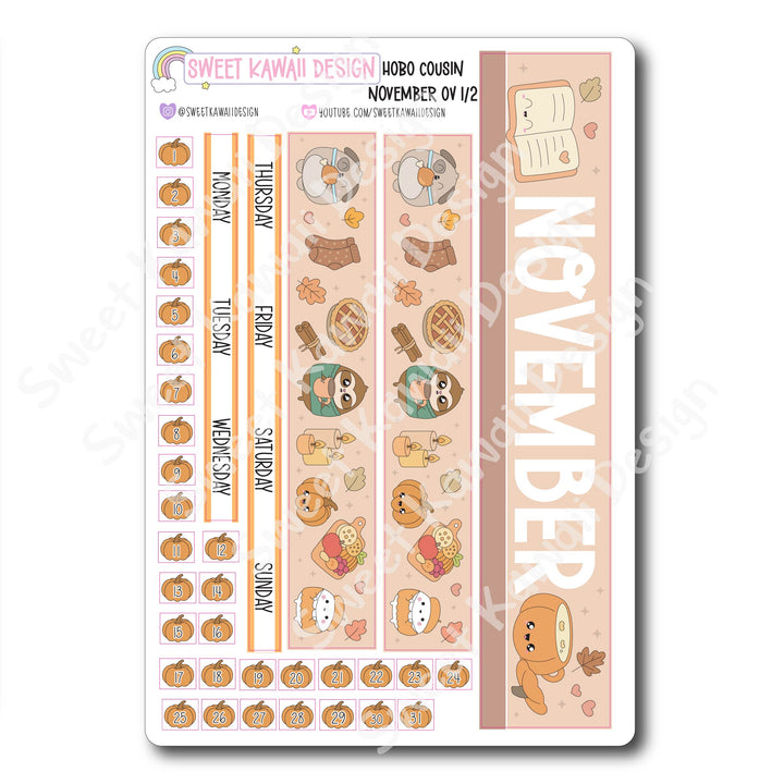 November 2025 Monthly Overview Stickers - Hobo COUSIN