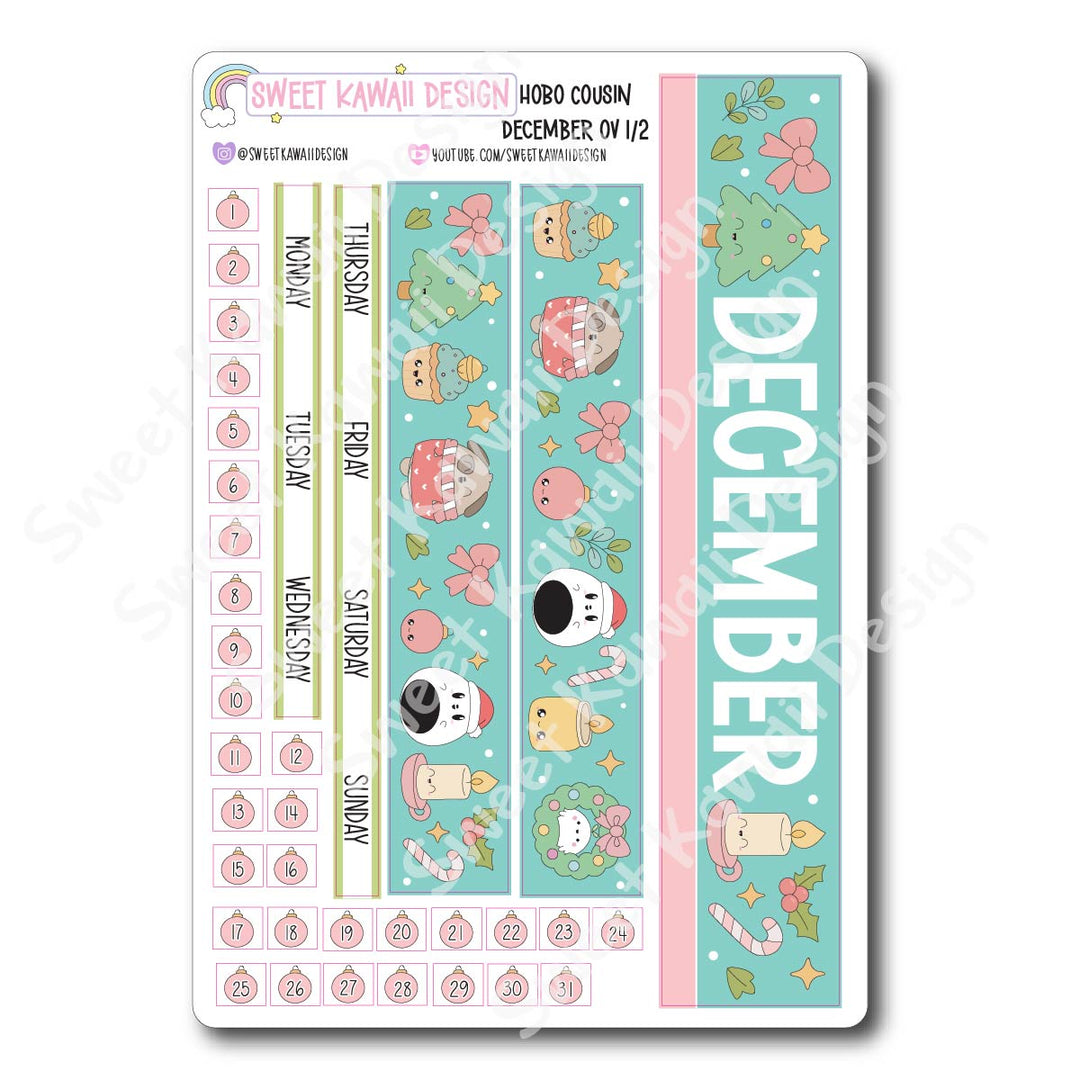 December 2025 Monthly Overview Stickers - Hobo COUSIN