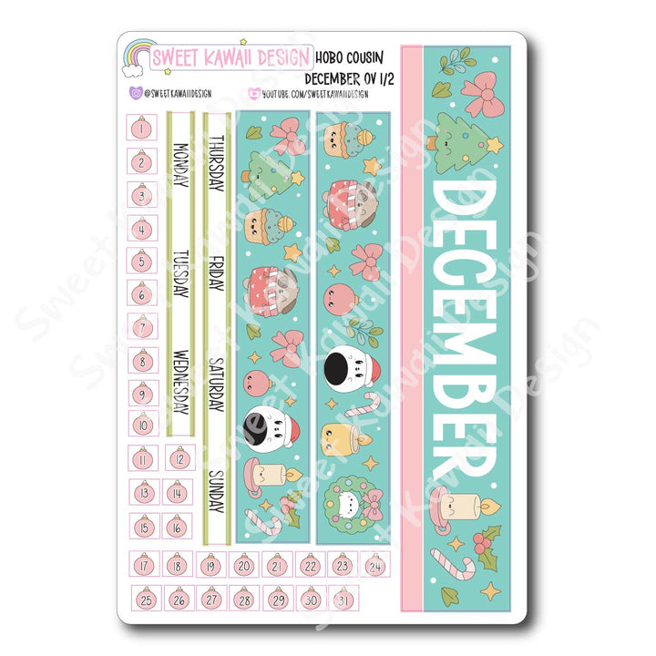 December 2025 Monthly Overview Stickers - Hobo COUSIN