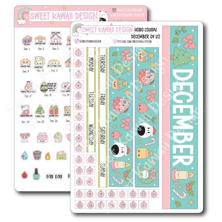 December 2025 Monthly Overview Stickers - Hobo COUSIN