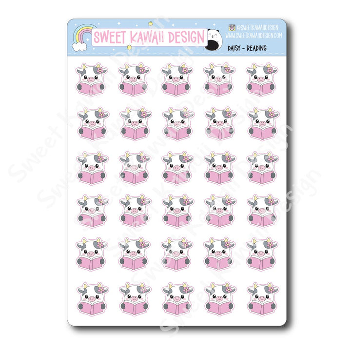 Kawaii Daisy Stickers - Reading