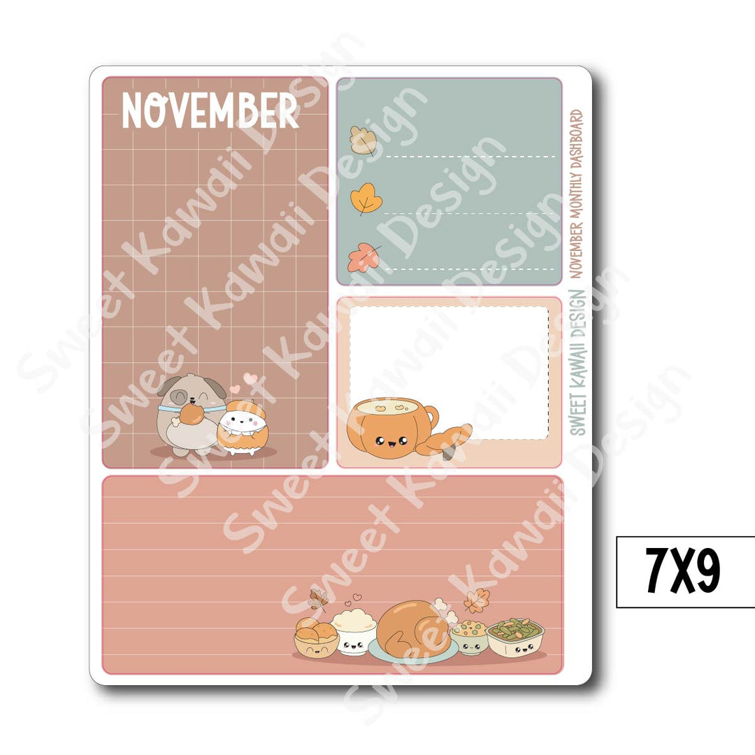 Kawaii Monthly Dashboard - November - Sizes Available