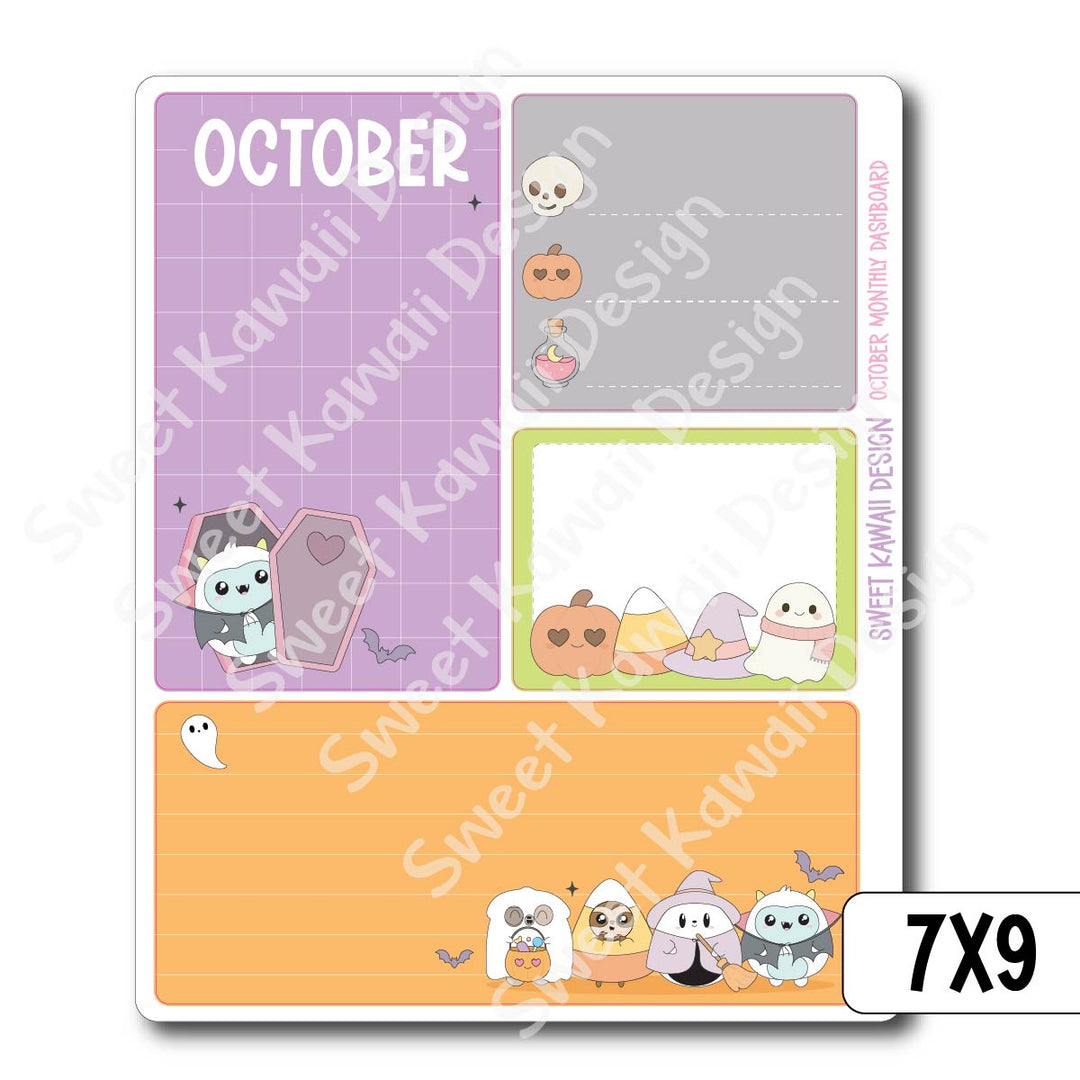 Kawaii Monthly Dashboard - October - Sizes Available