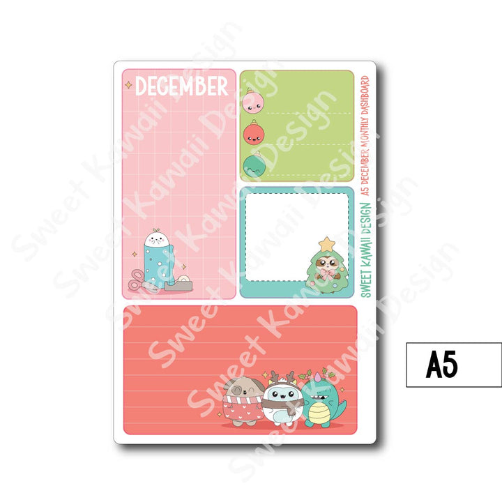 Kawaii Monthly Dashboard - December - Sizes Available