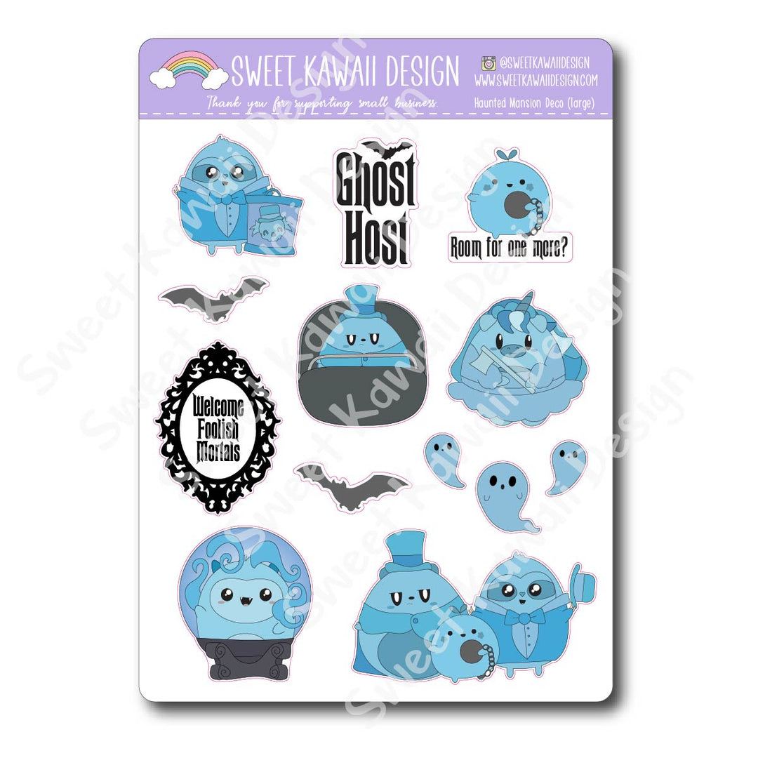 Kawaii Haunted Mansion Deco (LARGE) Stickers