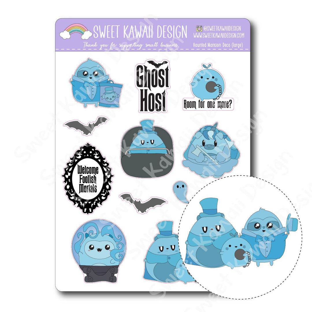 Kawaii Haunted Mansion Deco (LARGE) Stickers