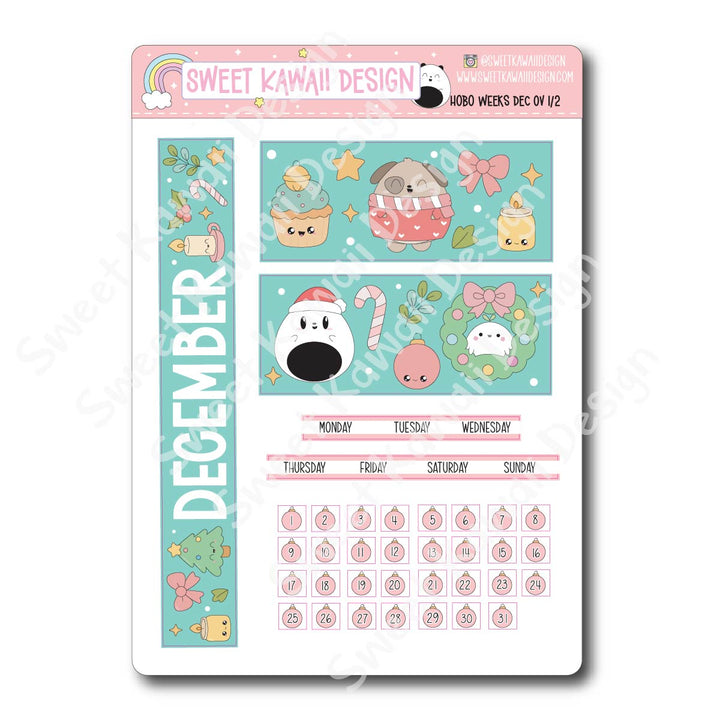 December 2025 Monthly Overview Stickers - HOBONICHI WEEKS