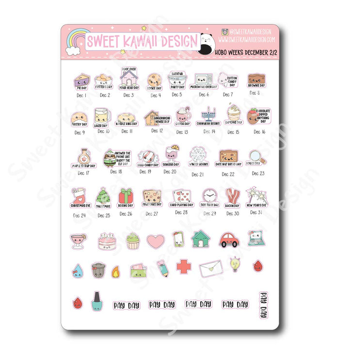 December 2025 Monthly Overview Stickers - HOBONICHI WEEKS