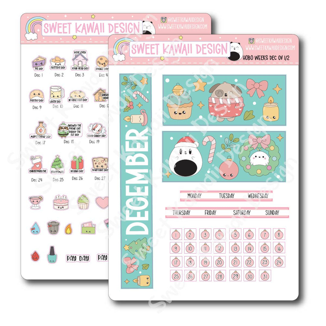 December 2025 Monthly Overview Stickers - HOBONICHI WEEKS