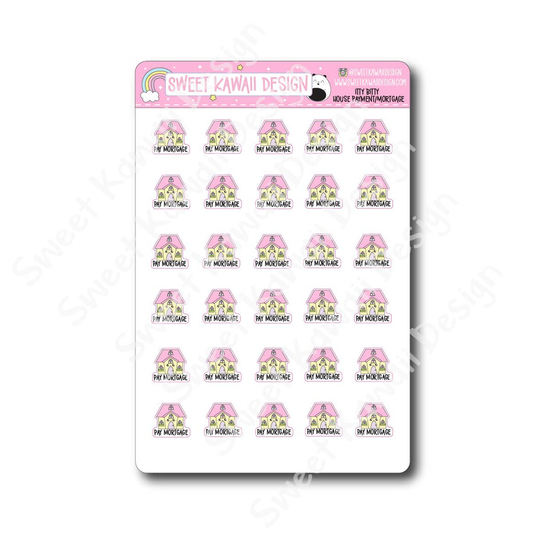 Kawaii House Payment Stickers