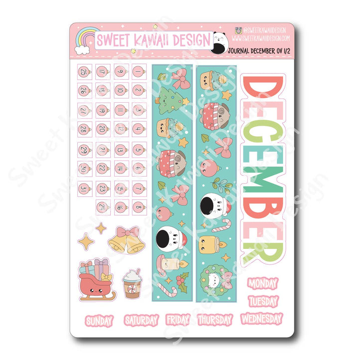December 2025 Monthly Overview Stickers - Journal