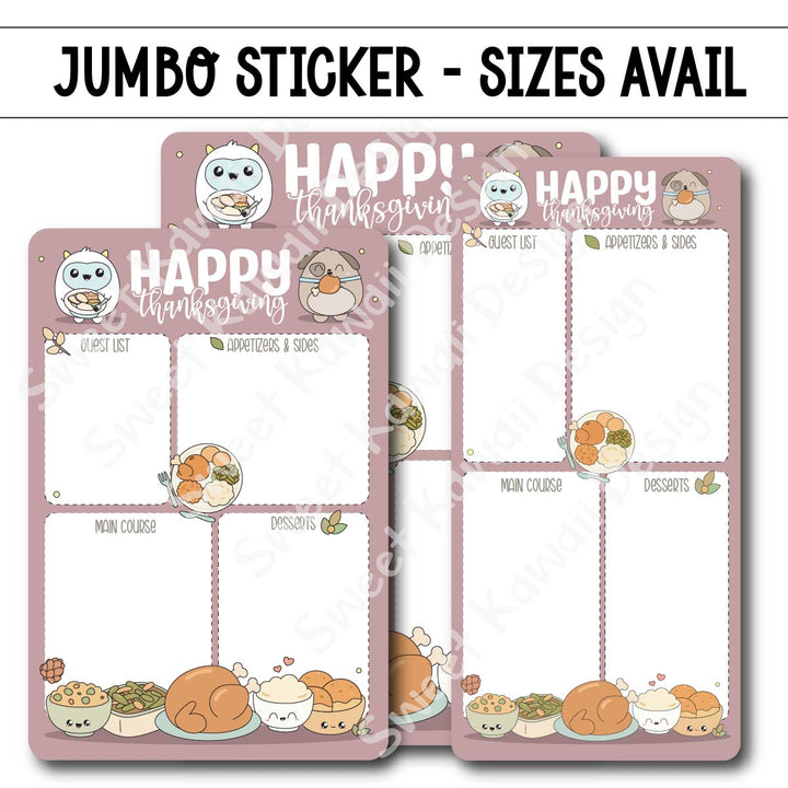 Kawaii Jumbo Sticker - Thanksgiving Feast