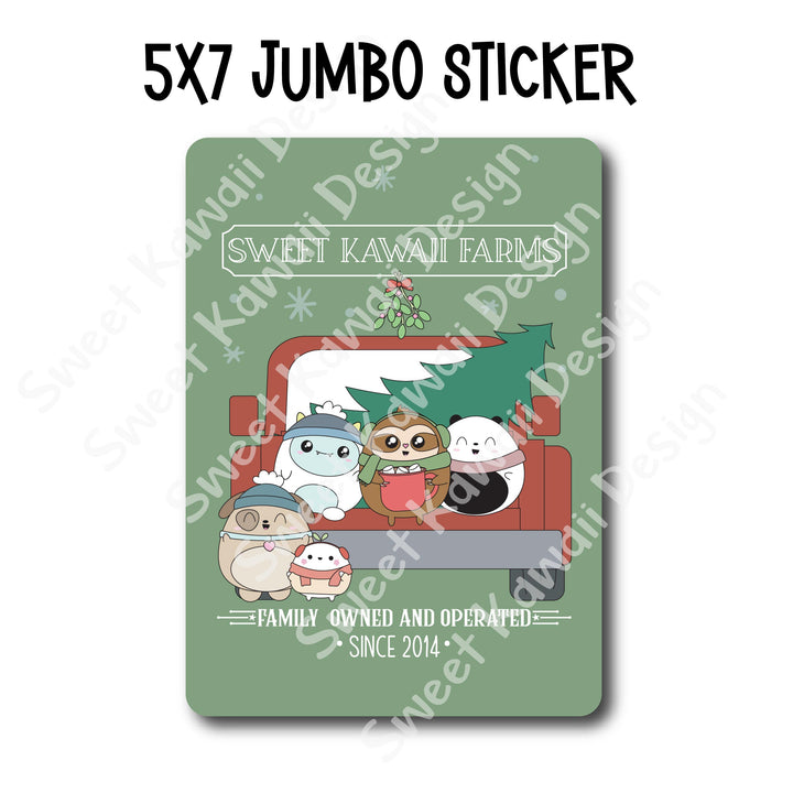 Kawaii Jumbo Sticker - Evergreen SKD Farms  - Size Options Available