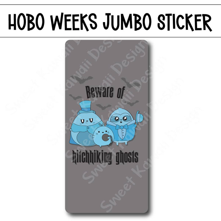 Kawaii Jumbo Sticker - Hitchhiking Ghosts - Size Options Available