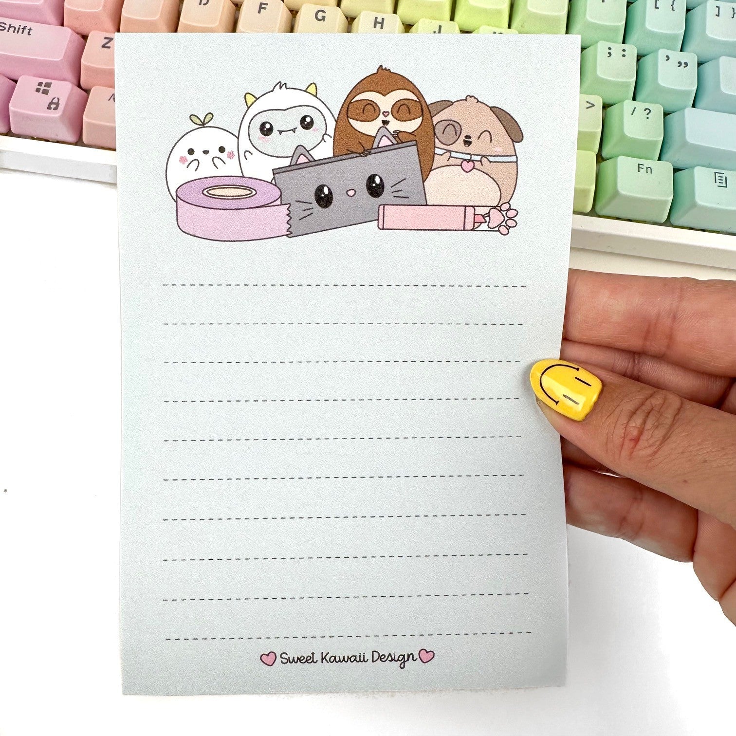 4x6 Sticky Notepad - Critter Stationery – Sweet Kawaii Design