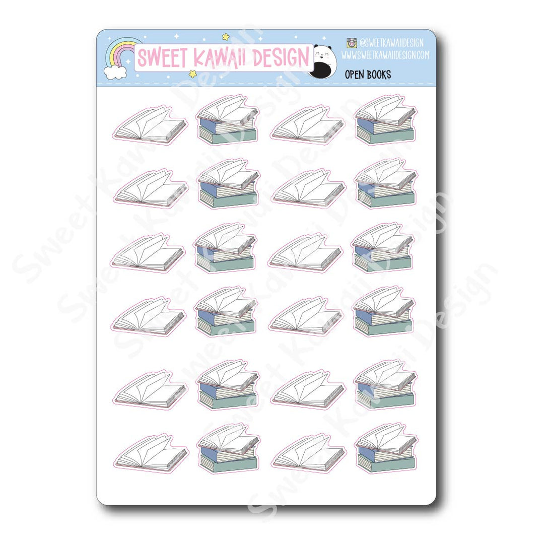 Kawaii Open Book Stickers