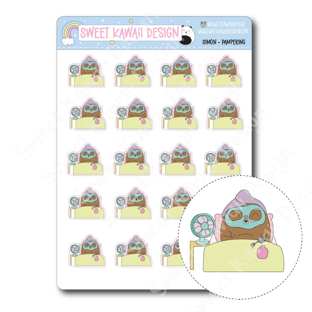 Kawaii Simon Stickers - Pampering