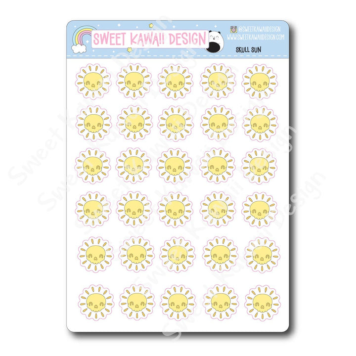 Kawaii Skull Sun Stickers