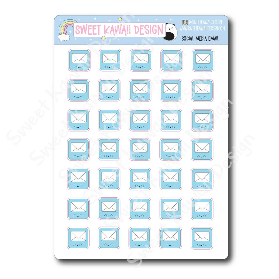 Kawaii Social Media Stickers - OPTIONS AVAILABLE