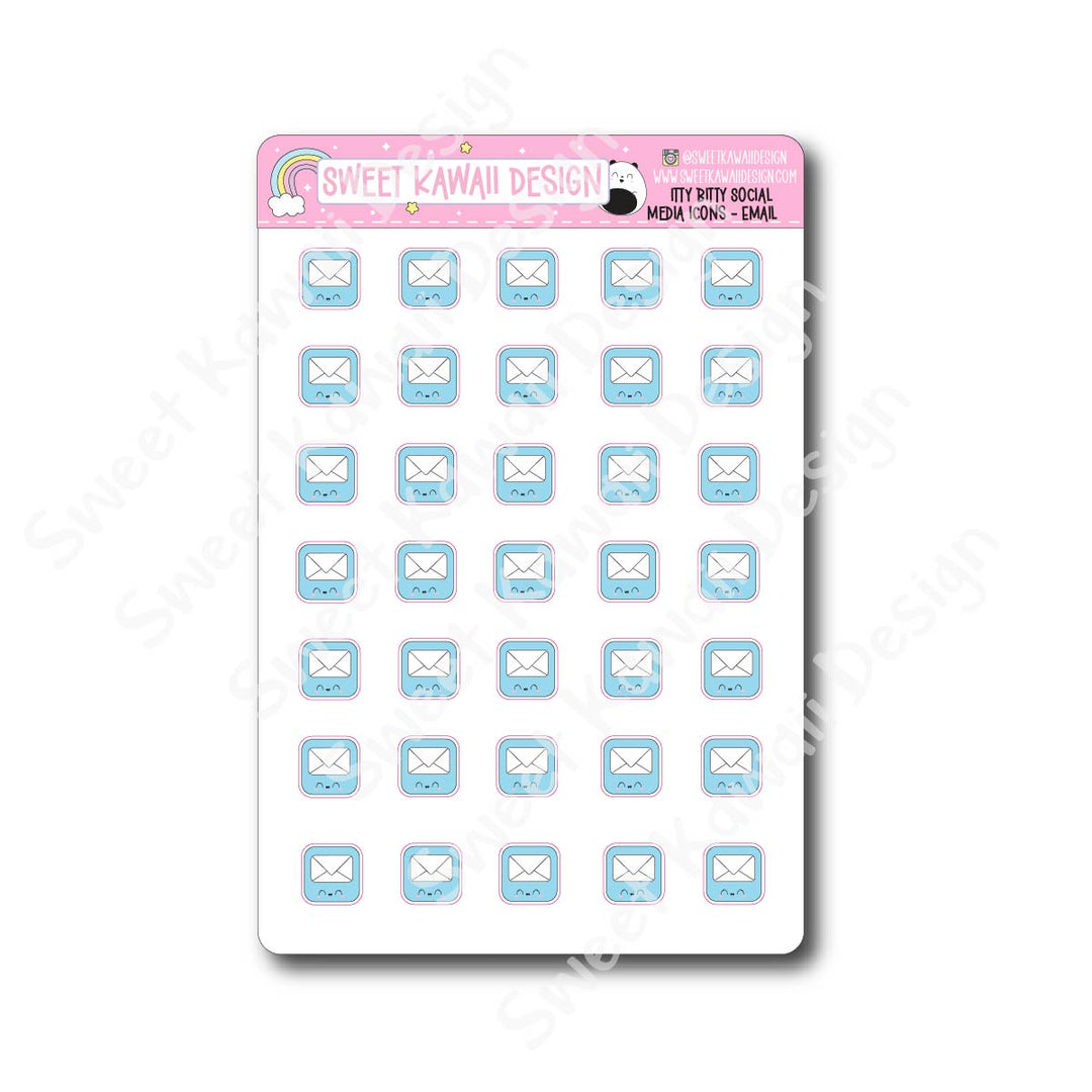 Kawaii Social Media Stickers - OPTIONS AVAILABLE