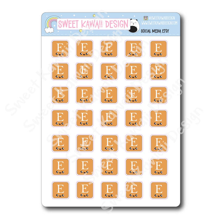 Kawaii Social Media Stickers - OPTIONS AVAILABLE