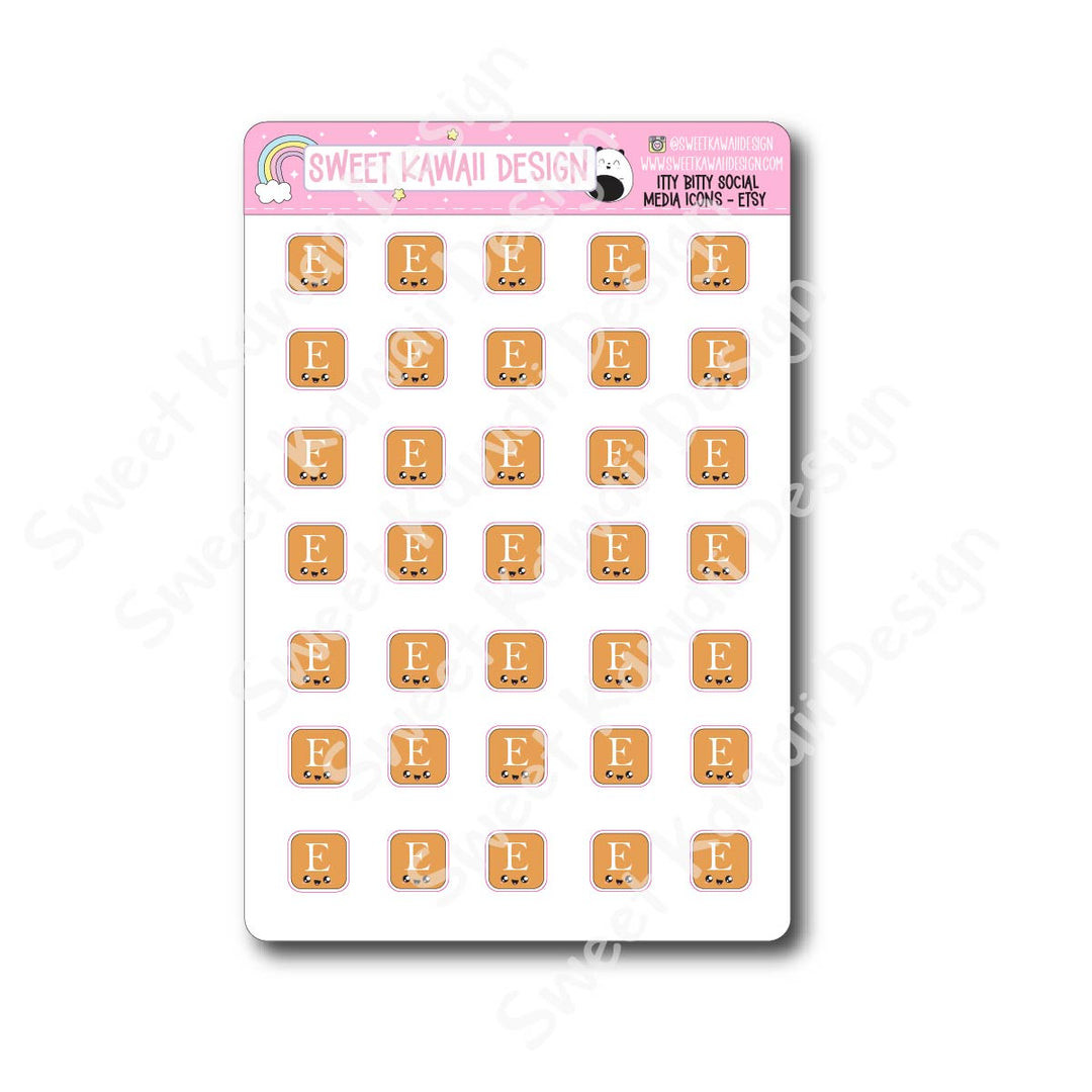 Kawaii Social Media Stickers - OPTIONS AVAILABLE