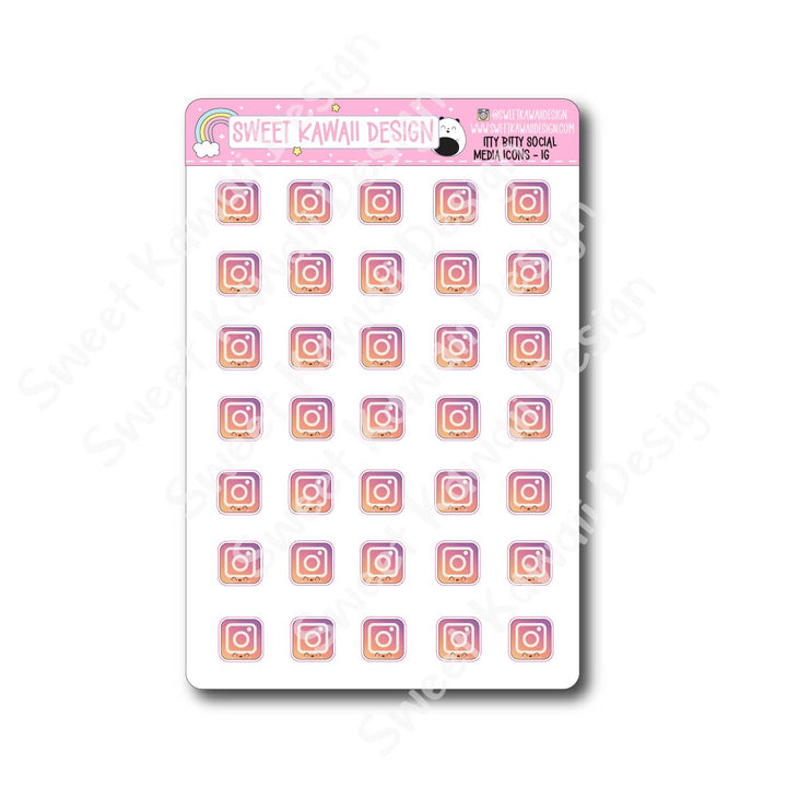 Kawaii Social Media Stickers - OPTIONS AVAILABLE