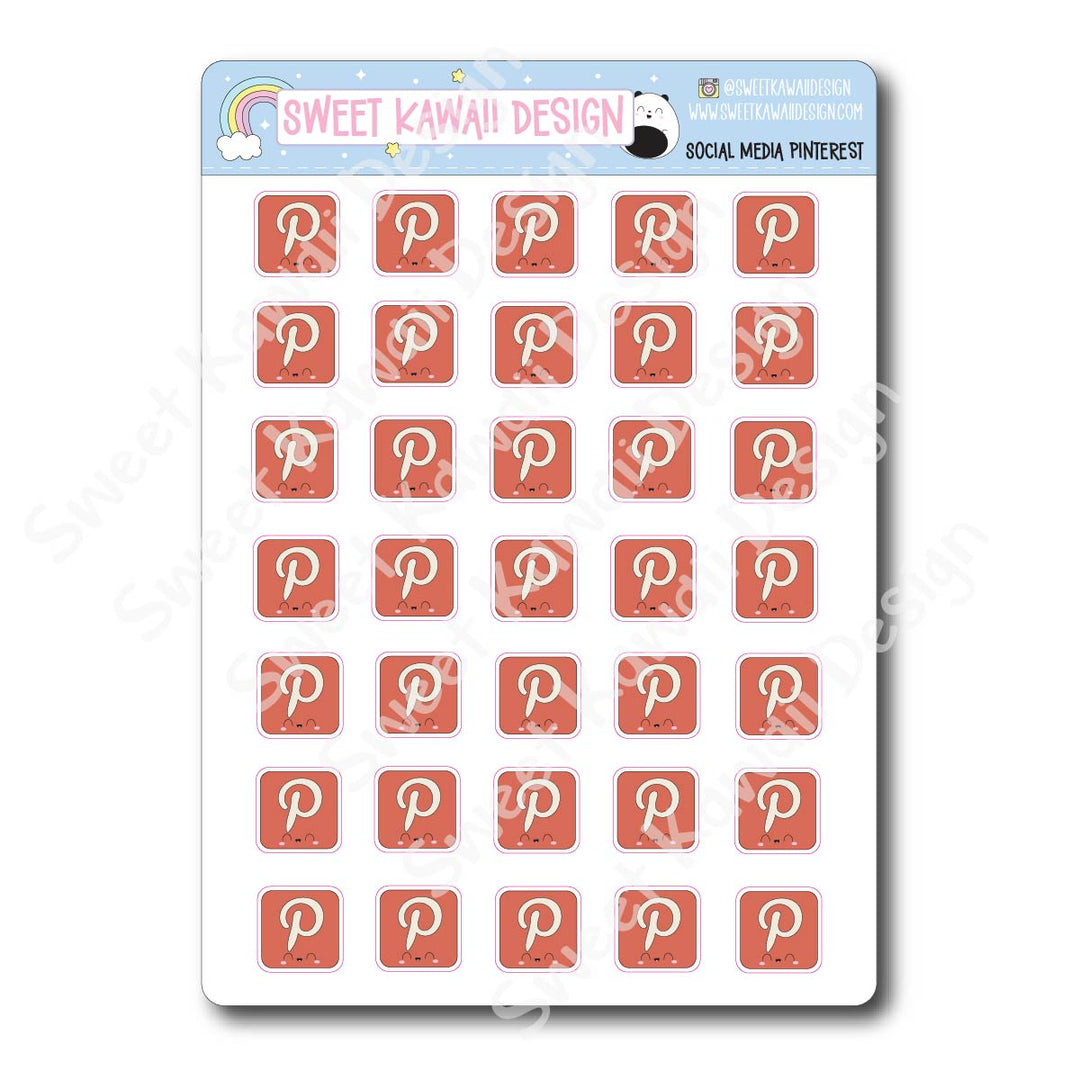 Kawaii Social Media Stickers - OPTIONS AVAILABLE