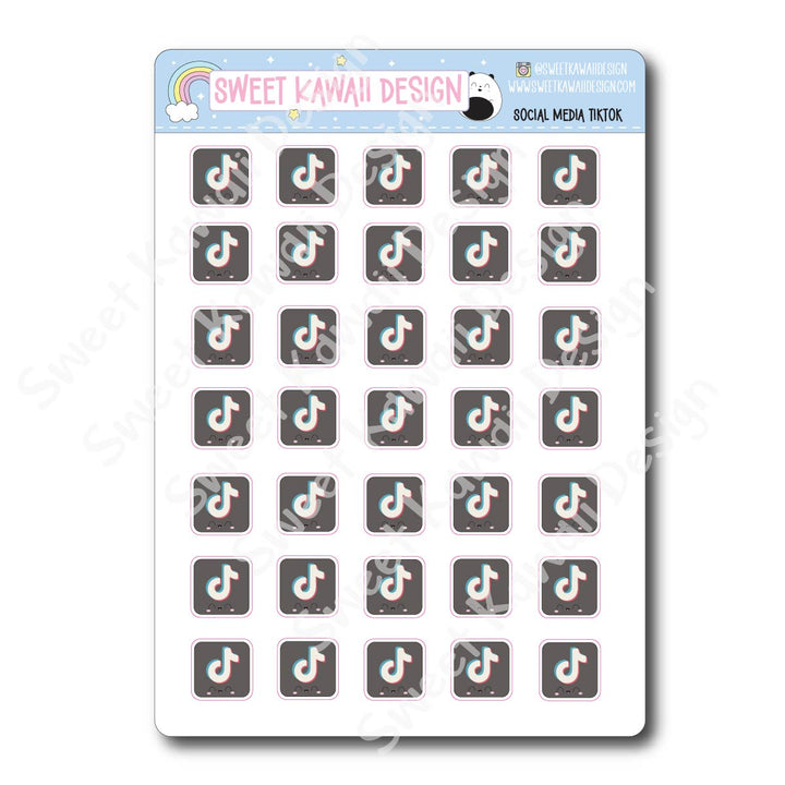Kawaii Social Media Stickers - OPTIONS AVAILABLE