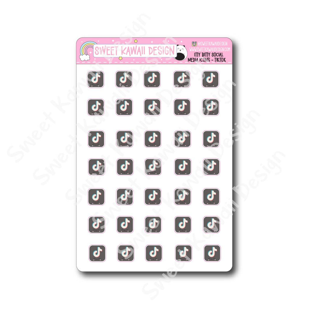 Kawaii Social Media Stickers - OPTIONS AVAILABLE