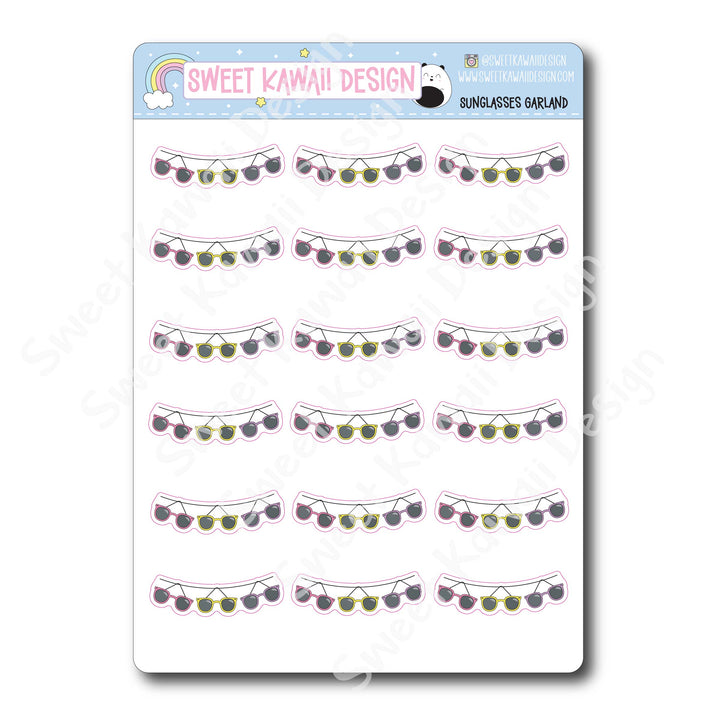 Kawaii Sunglasses Garland Stickers