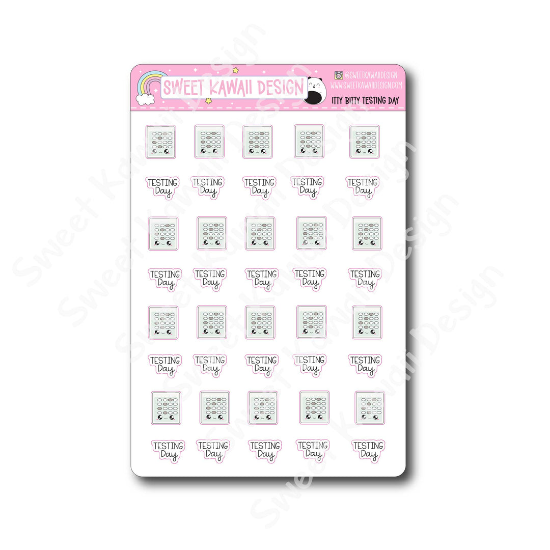 Kawaii Testing Day Stickers
