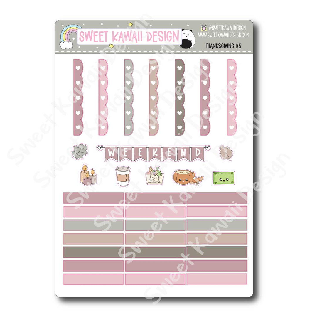 Weekly Kit - Thanksgiving - SIZE OPTIONS AVAILABLE