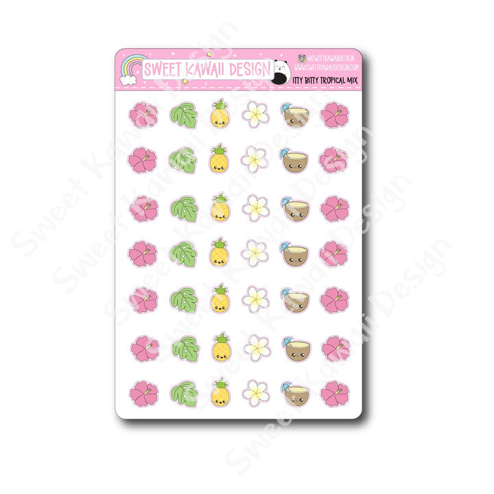 Kawaii Tropical Mix Stickers
