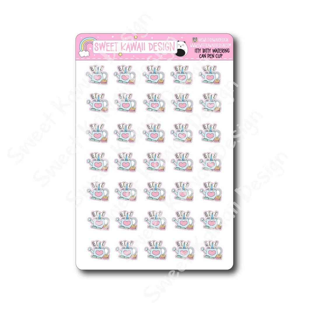 Kawaii Watering Can Pen Cup Stickers