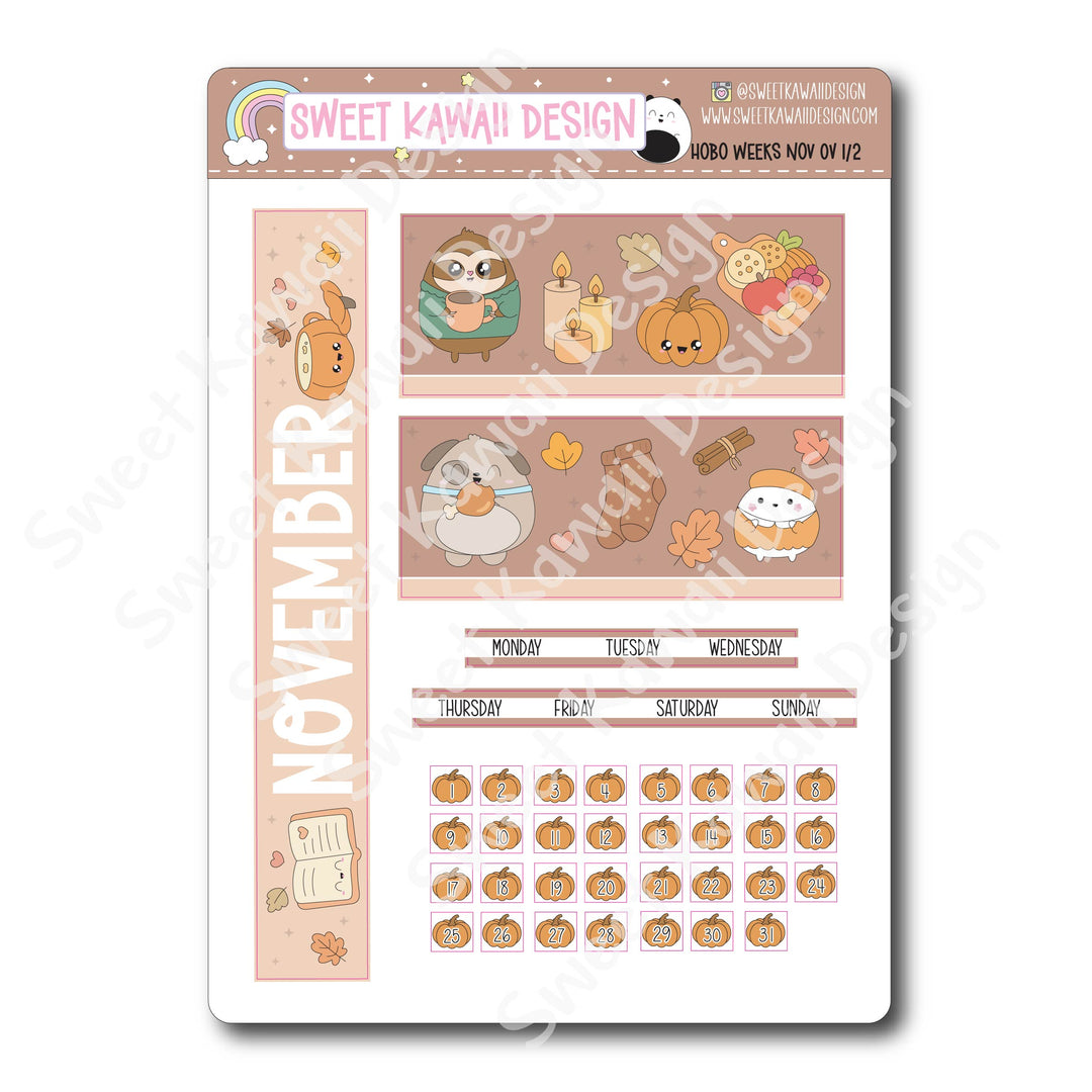 November 2025 Monthly Overview Stickers - HOBONICHI WEEKS