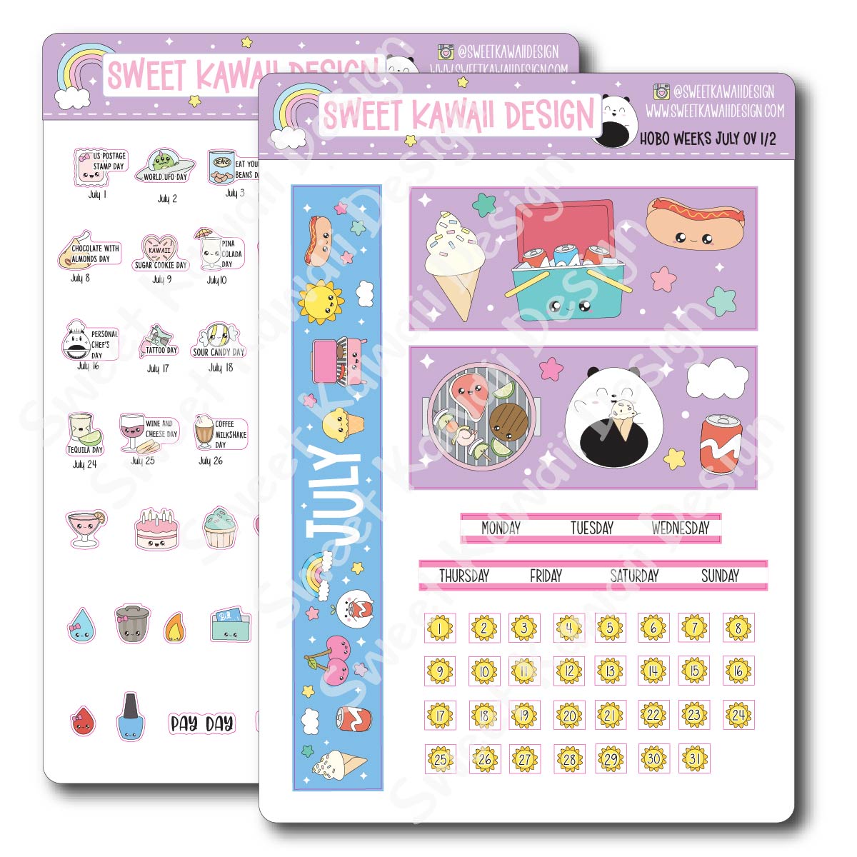 July 2024 Monthly Overview Stickers - HOBONICHI WEEKS