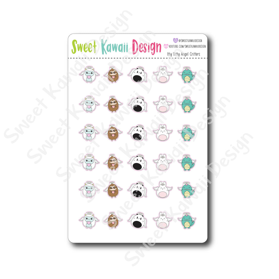 Kawaii Angel Critter Stickers