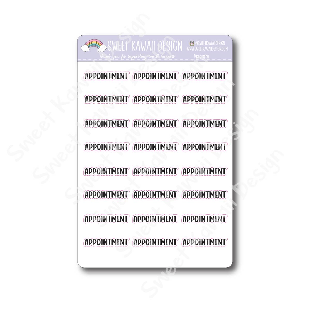 Typography Stickers - Appointment*