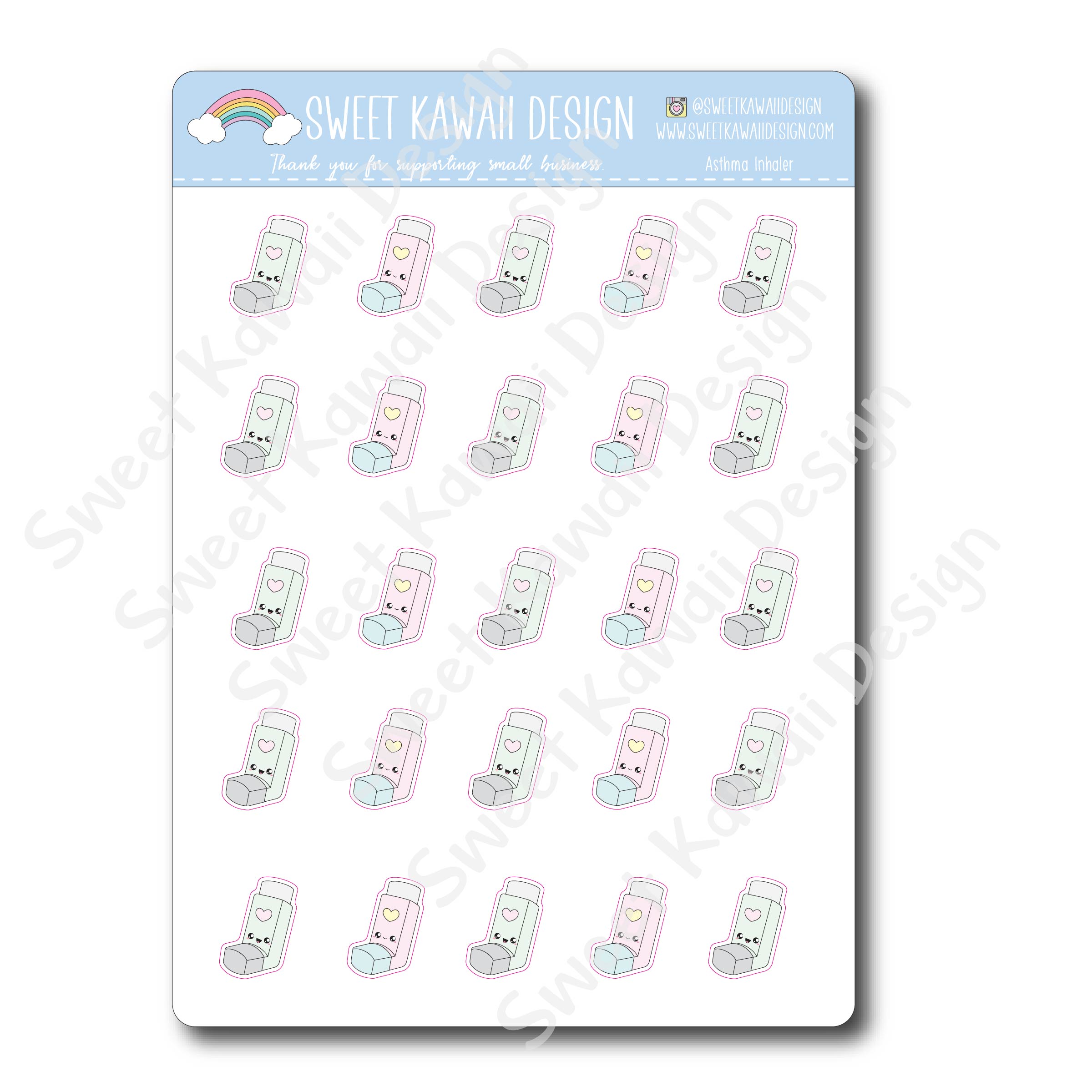 Kawaii Asthma Inhaler Stickers