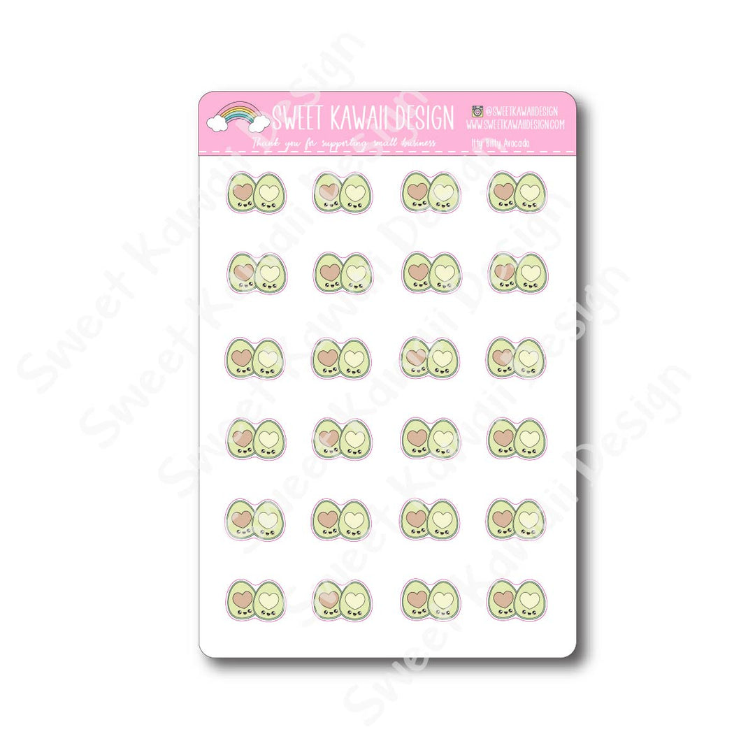 Kawaii Avocado Stickers