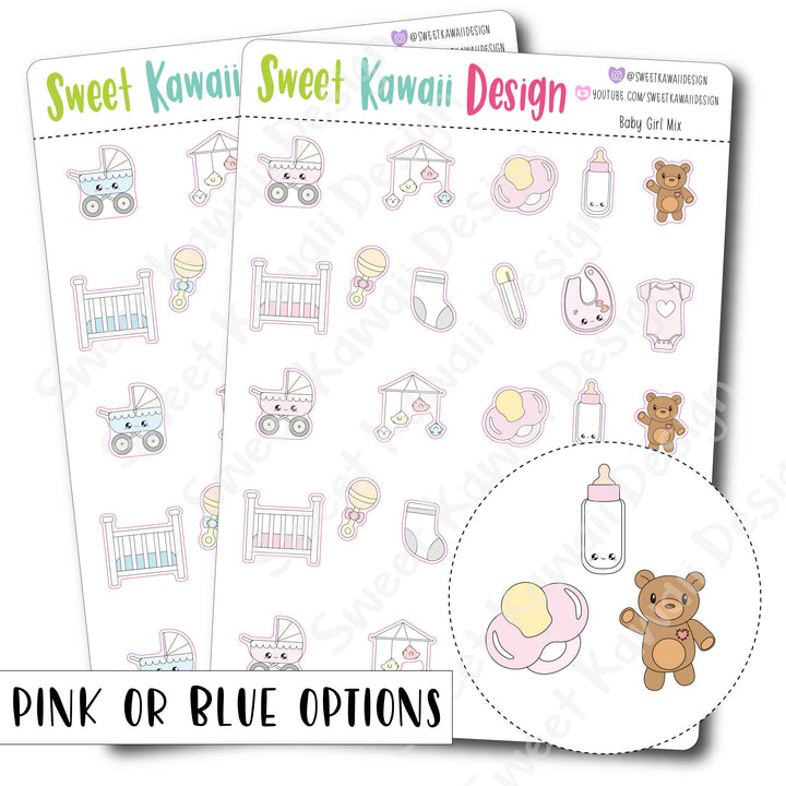Kawaii Baby Stickers - Options Available