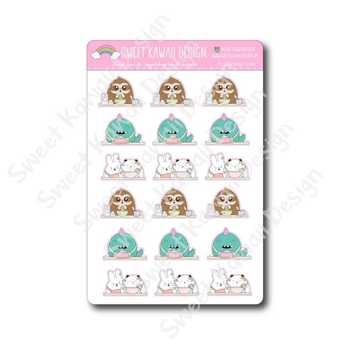 Kawaii Baking Critter Stickers
