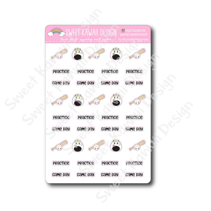 Kawaii Baseball Stickers - Games/Practice